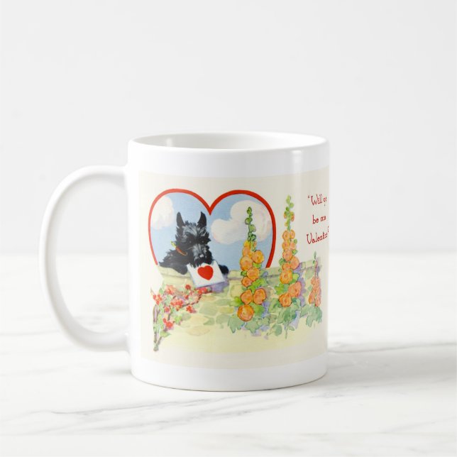Taza De Café Mug Scottish Terrier Valentine (Izquierda)