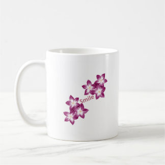 Taza De Café Mug Smile Fleurs Violettes – Tasse Florale Élégant