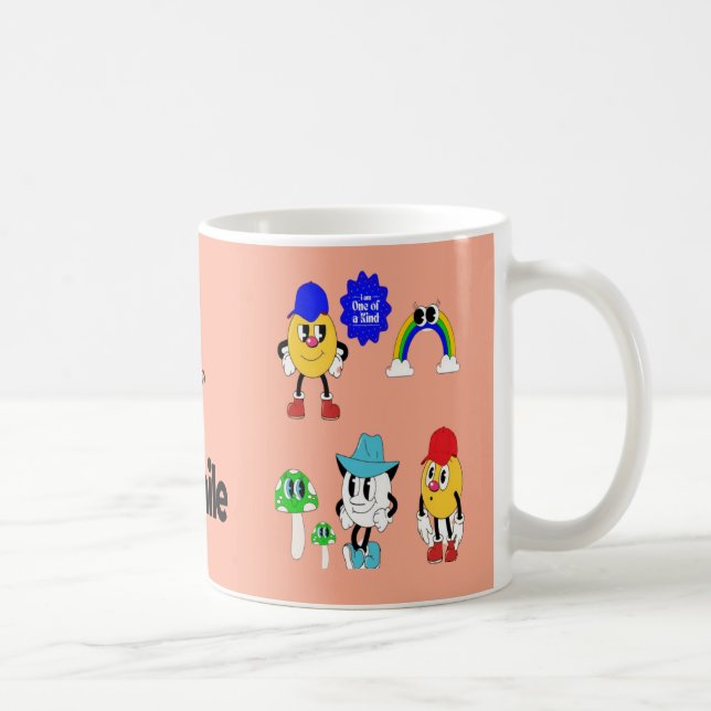 Taza De Café Mug sonriente de Emoji suave - hongo Personalizado (Derecha)