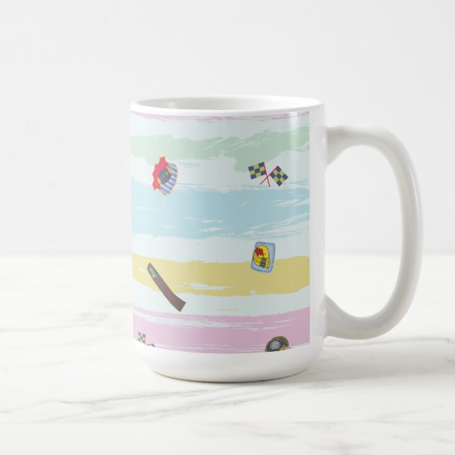 Taza De Café Mug – Sports & Stripes Pastel Racing Design (Derecha)
