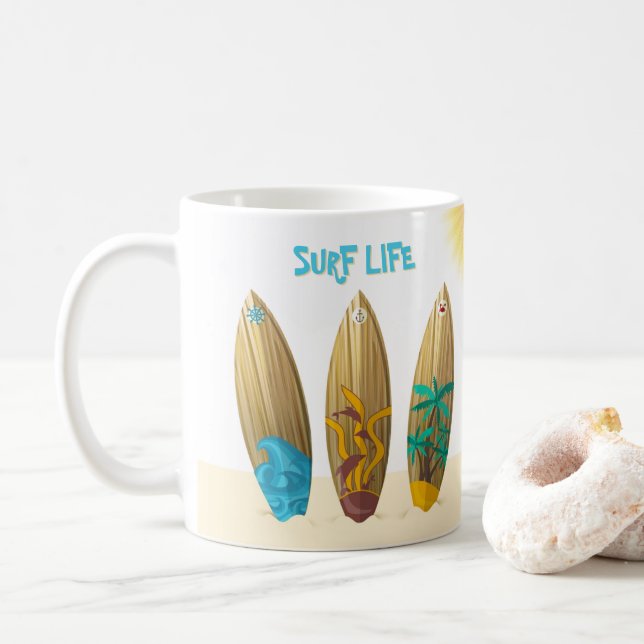 Taza De Café Mug - Surf Life (Con donut)