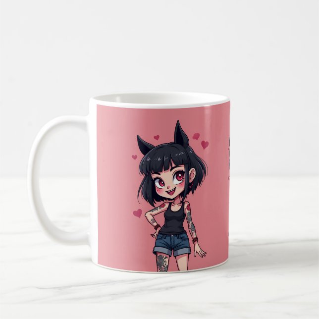 TAZA DE CAFÉ MUG TATOO GIRL COEURS (Izquierda)