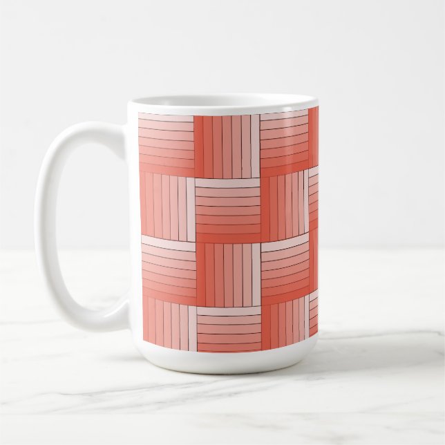 Taza De Café Mug - Tejido de cinta sombreada Naranja (Izquierda)