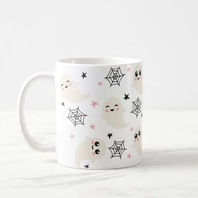 Taza De Café Mug tema de Halloween fantasma lindo (Izquierda)