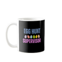 Mug temática de Pascua, supervisor de caza de huev
