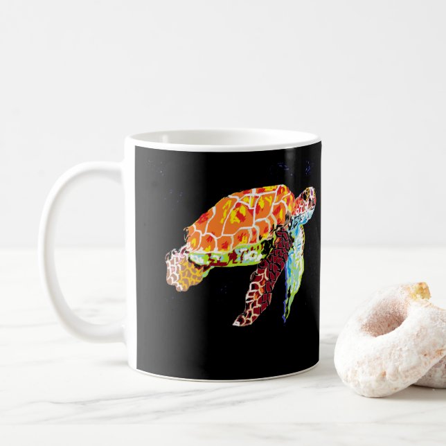 Taza De Café Mug: Tortugas marinas (Con donut)