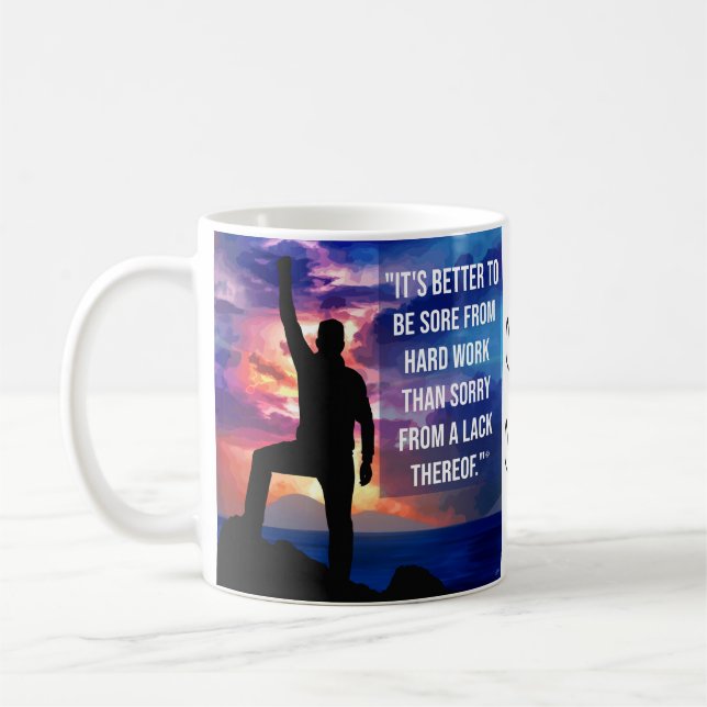 Taza De Café Mug. "Trabajo duro" (Izquierda)