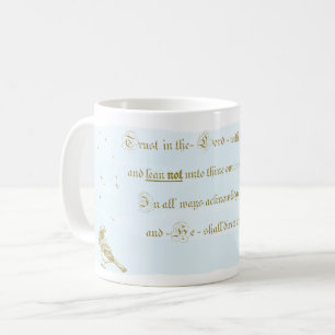 Taza De Café Mug Trust en la caligrafía bíblica de Lord Proverb