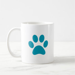 Taza De Café Mug "Turquoise Paw Print"
