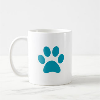 Taza De Café Mug "Turquoise Paw Print"
