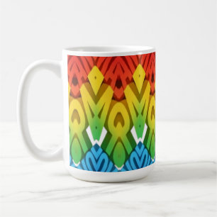 Taza De Café Mug, un diseño de patrones de zigzag colorido y vi