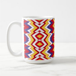 Taza De Café Mug, un diseño de patrones de zigzag multicolor vi