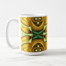 Mug, un diseño de patrones multicolor y transparen
