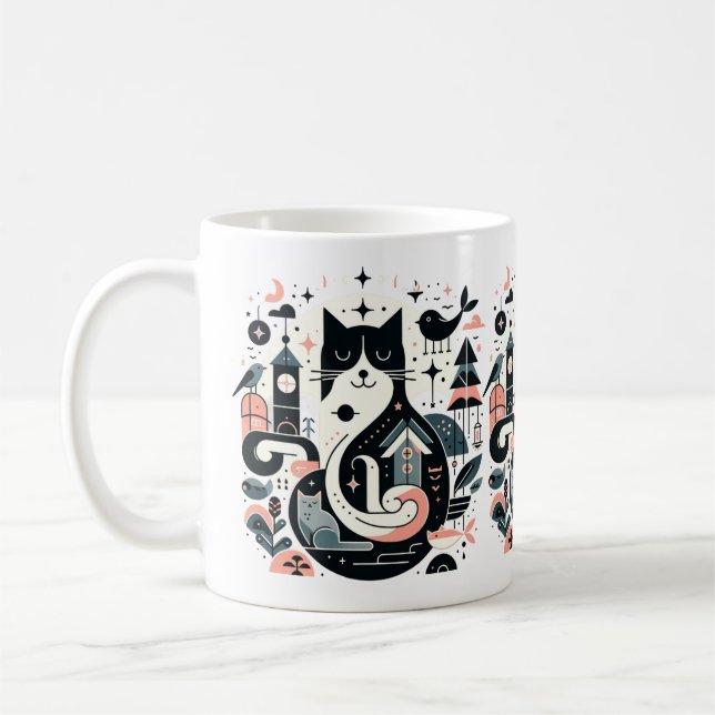 Taza De Café Mug, un gato gracioso de Anime (Izquierda)