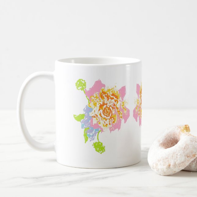 Taza De Café Mug: Un ROSA (Con donut)