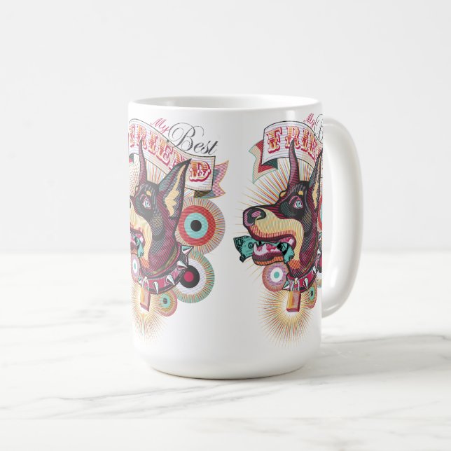 Taza De Café Mug – Urban Loyalty Doberman Pop-Art Design (Anverso derecho)