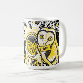 Taza De Café Mug – Urban Tree Owl & Wealth Surreal Pop-Art 