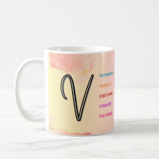 Taza De Café Mug "V" inicial (11 oz)