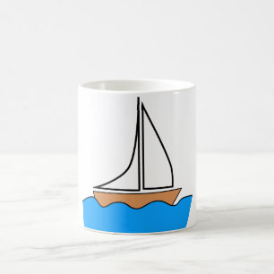 Taza De Café Mug vectorial de barco simple