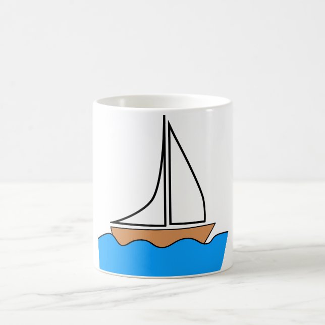 Taza De Café Mug vectorial de barco simple (Centro)