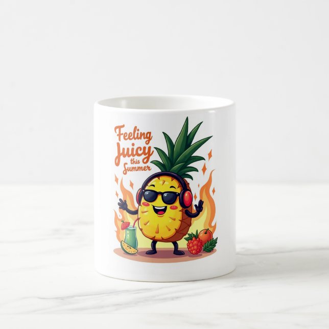 Taza De Café Mug veraniega de piña de jugo tropical (Centro)