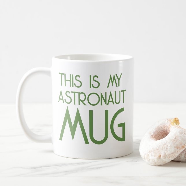 Taza De Café Mug verde astronauta moderna (Con donut)