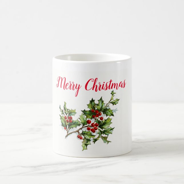 Taza De Café MUG Vintage Merry Christmas Holries (Centro)
