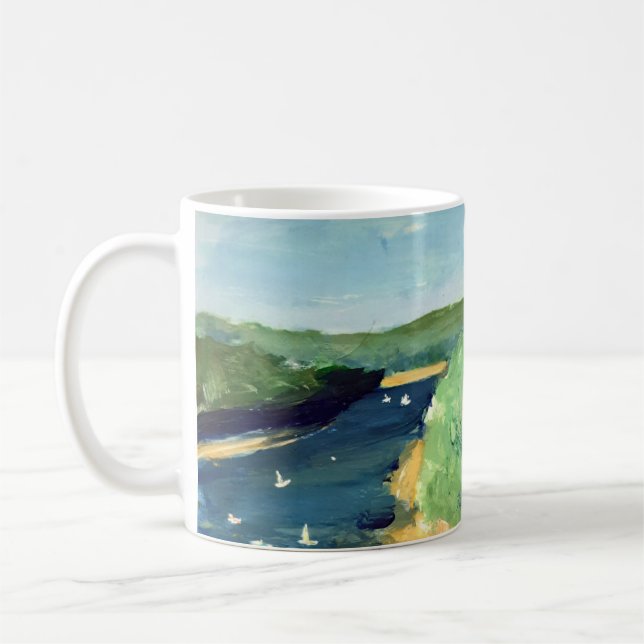 Taza De Café Mug Waterview Scene Arte Australiano (Izquierda)