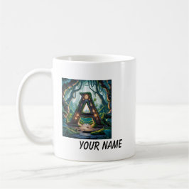 Taza De Café Mug White tu nombre empieza con letras blancas A