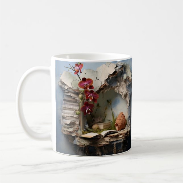 Taza De Café mug with a book illustration (Izquierda)