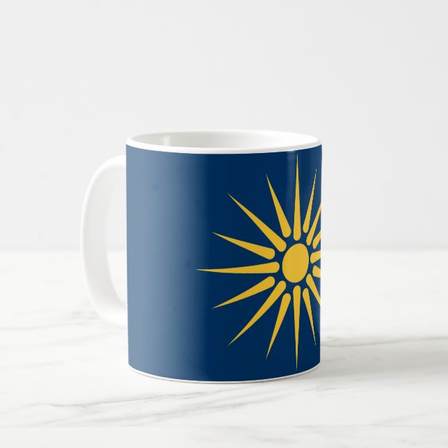 Taza De Café Mug with Flag of Macedonia, Greece (Anverso izquierdo)