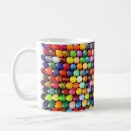Taza De Café Mug with multi-colored crayon pattern