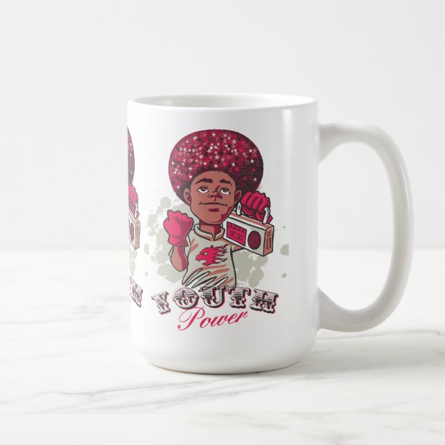Taza De Café Mug – YOUTH Power Afro & Boombox Urban Design (Derecha)