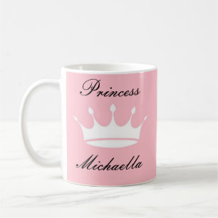 TAZA DE CAFÉ MUGA DE PRINCESA EN COLOR ROSA DE BONITO