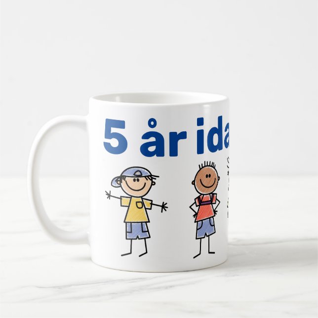 Taza De Café Mugg 5 år idag (Izquierda)