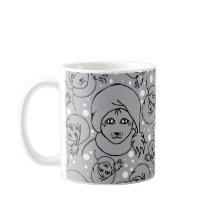 Mugg med tomtekatter, grå