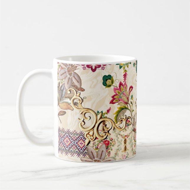 Taza De Café Mughal Floral Paisley (Izquierda)