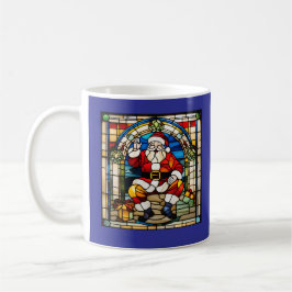 Taza De Café MugMug de vidrio manchado Santa