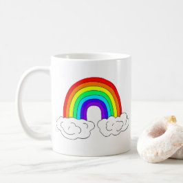 Taza De Café Mugre afortunada de arcoiris personalizado.