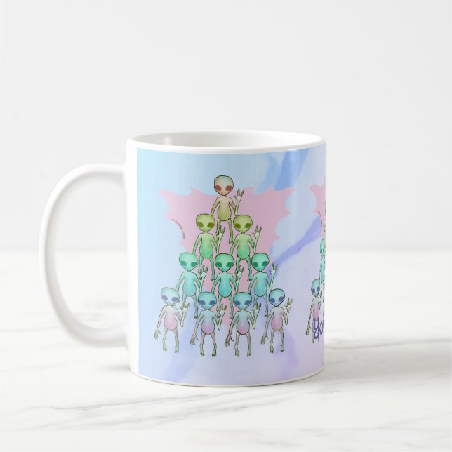 Taza De Café Mugre alienígena del Triángulo Rosa (Izquierda)