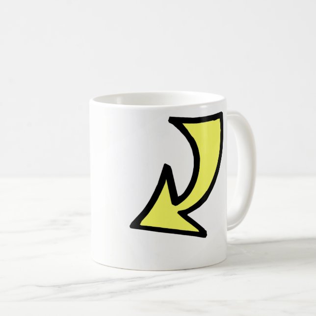 Taza De Café Mugre amarillo de flecha negra (Anverso derecho)