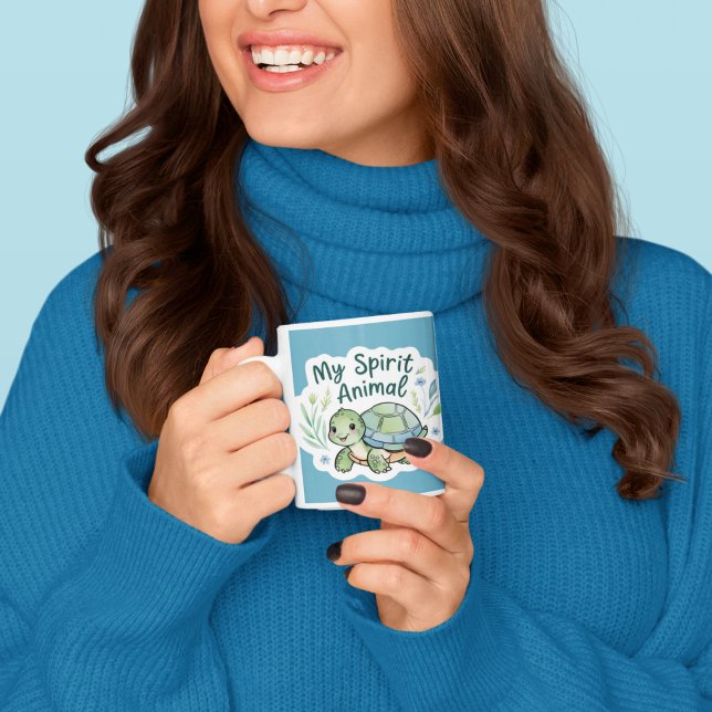 Taza De Café Mugre animal de mi espíritu (This adorable, "my spirit animal" turtle mug would make a great gift for someone special! )