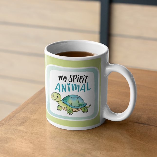Taza De Café Mugre animal de mi espíritu (This adorable, "my spirit animal" turtle mug would make a great gift for someone special! )