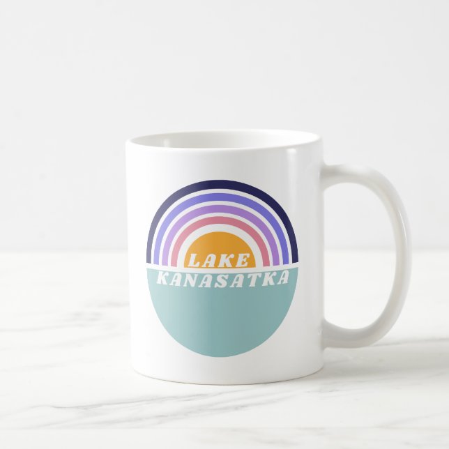 Taza De Café Mugre arco iris retro del lago K (Derecha)