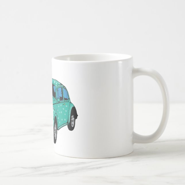 Taza De Café Mugre azul de auto hippie clásico (Derecha)