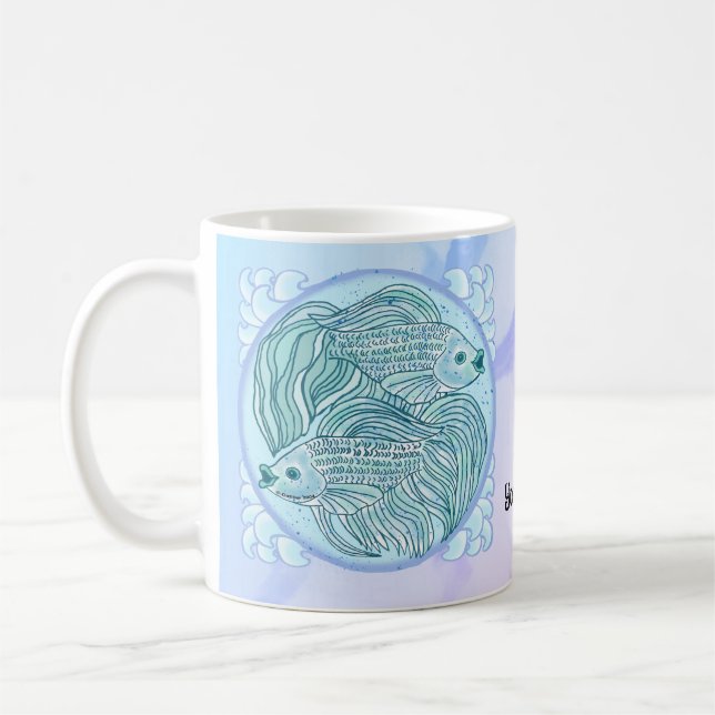 Taza De Café Mugre azul de Koi Fish (Izquierda)