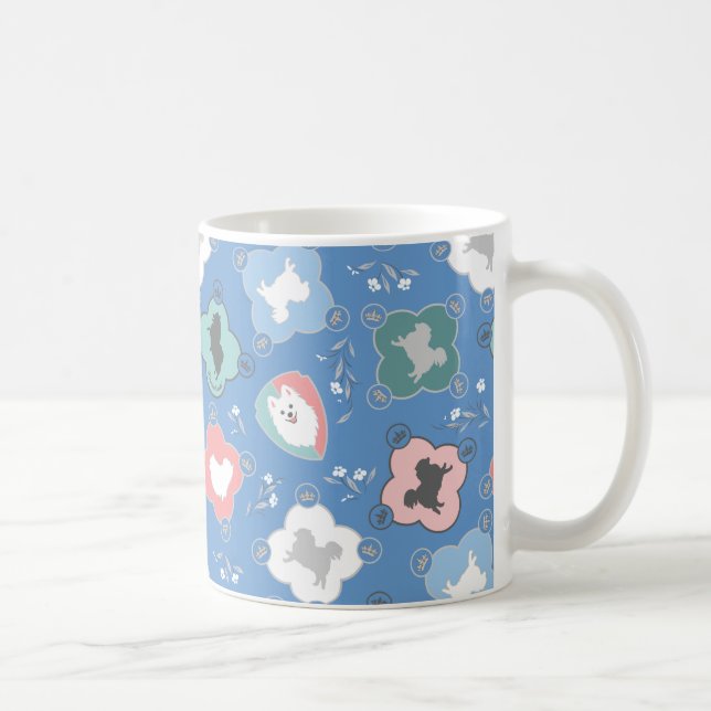 Taza De Café Mugre azul de la colección Spitz japonesa (Derecha)