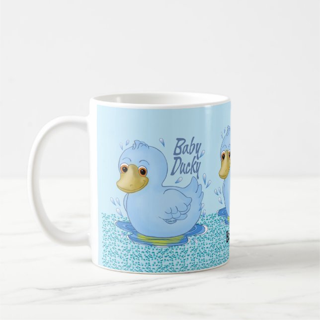Taza De Café Mugre azul del bebé Ducky (Izquierda)
