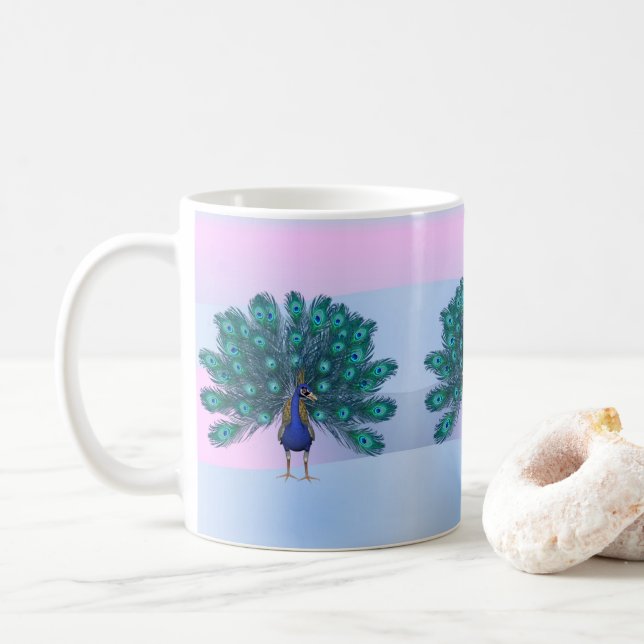 Taza De Café Mugre azul pavo real (Con donut)