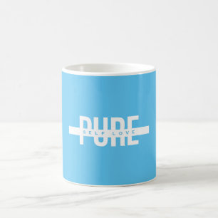 Taza De Café Mugre azul y blanco puro amor propio